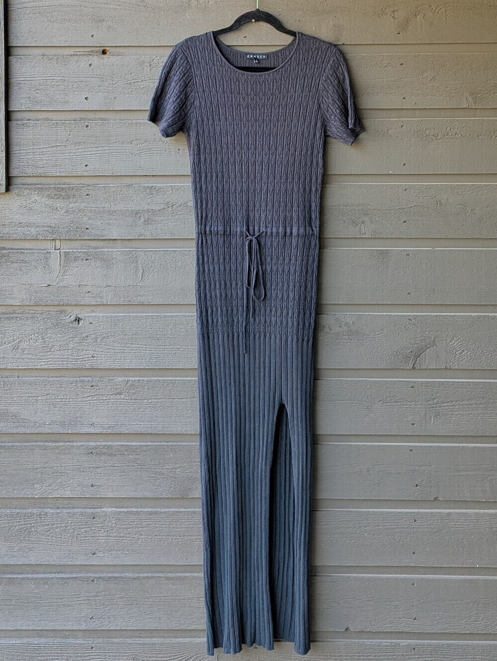 Chaser Durango Maxi Dress Licorice Dark Gray Size Small